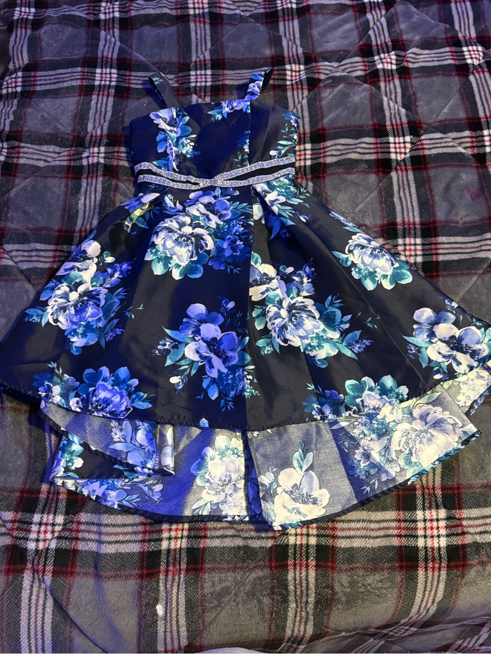 Speechless Black Floral Sparkle-Band Party Dress
